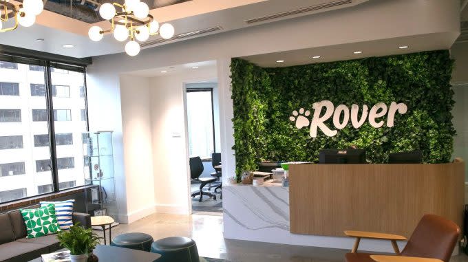 The front lobby of Rover.com in Seattle, Washington.