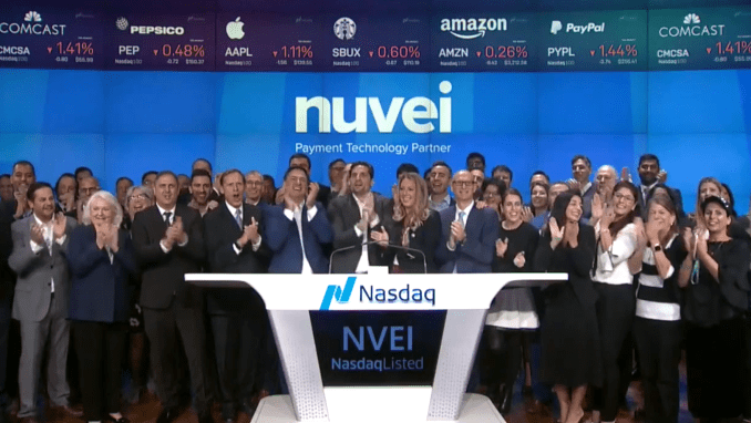 Nuvei's opening day on the Nasdaq in 2021