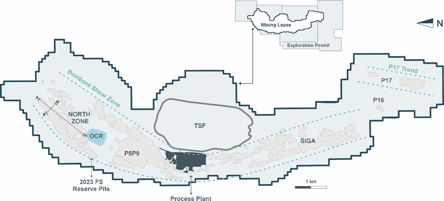 Bomboré Gold Mine Property Map