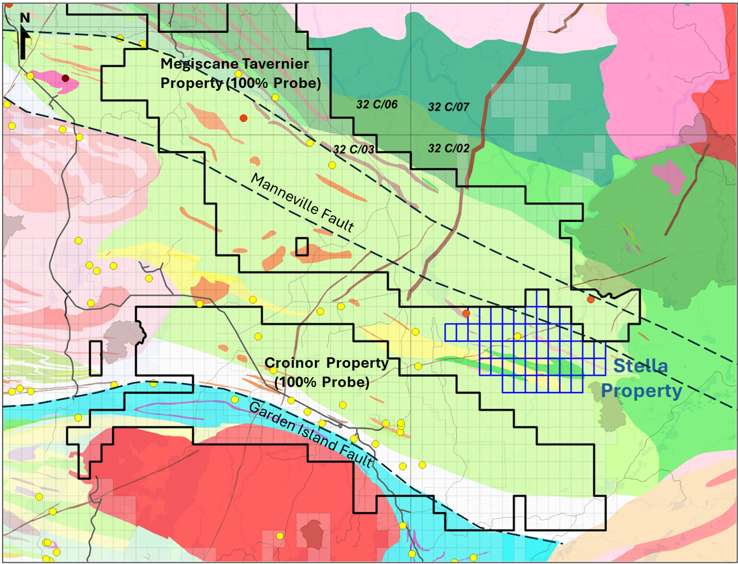 Probe Gold Val-d’Or properties with the Stella Property